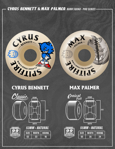 Spitfire F4 99D Max Palmer Burn Squad Conical Full Wheels - Natural