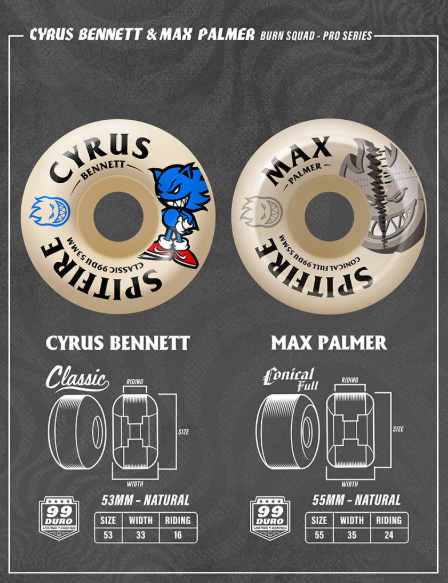 Spitfire F4 99D Max Palmer Burn Squad Conical Full Wheels - Natural