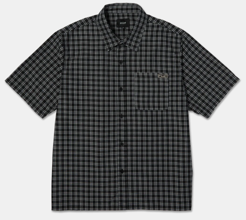 Huf Stretch Micro Plaid Shirt - Black