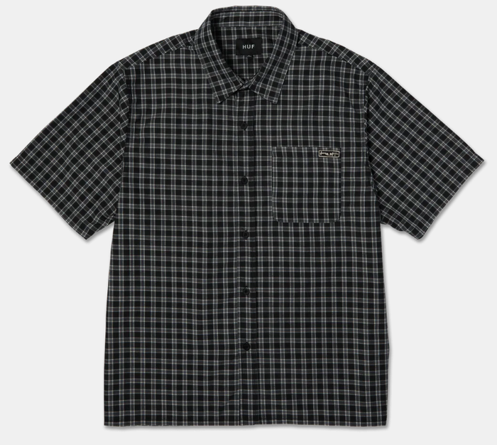 Huf Stretch Micro Plaid Shirt - Black