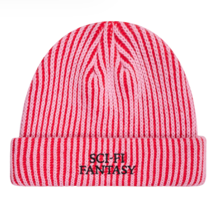 Sci-Fi Fantasy Logo Logo Beanie - Pink/Dark Red
