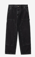 Carhartt WIP Nash Loose Fit Double Knee Pant - Black Stone Washed