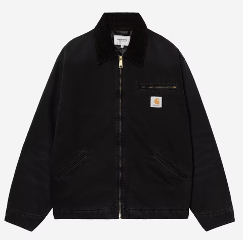 Carhartt WIP OG Detroit Jacket - Black Stone Canvas