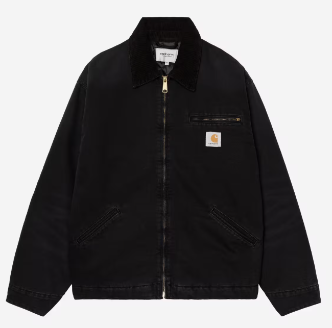 Carhartt WIP OG Detroit Jacket - Black Stone Canvas