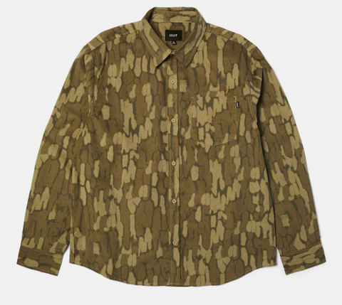 Huf Warped Corduroy Shirt - Muted Camo