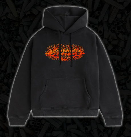 Satan's Drano Coral Hooded Sweater - Black