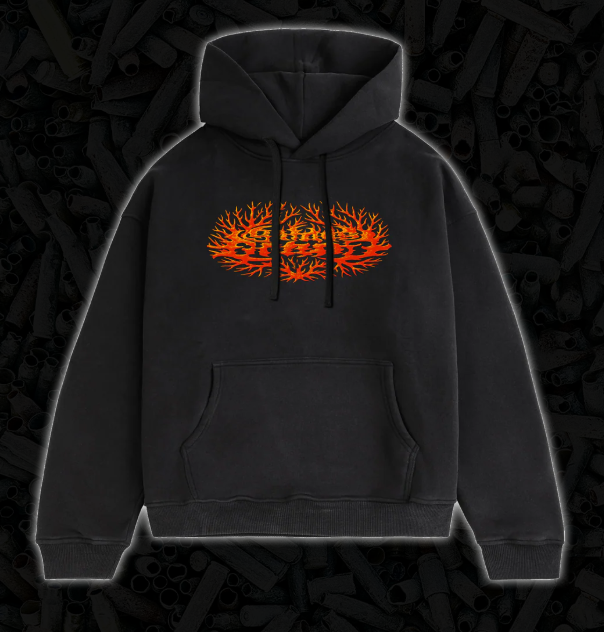 Satan's Drano Coral Hooded Sweater - Black