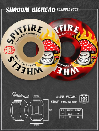 Spitfire F4 99D Shroom Bighead Classic Full Wheels