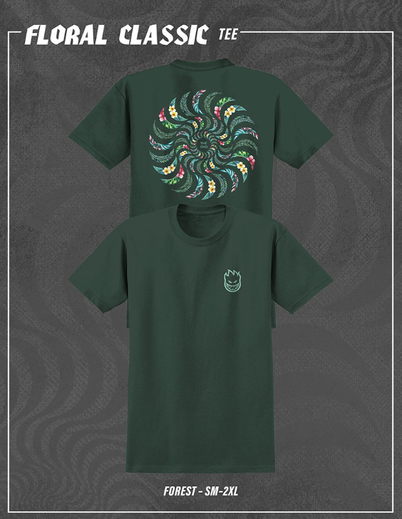 Spitfire Floral Classic Swirl T-Shirt - Forest