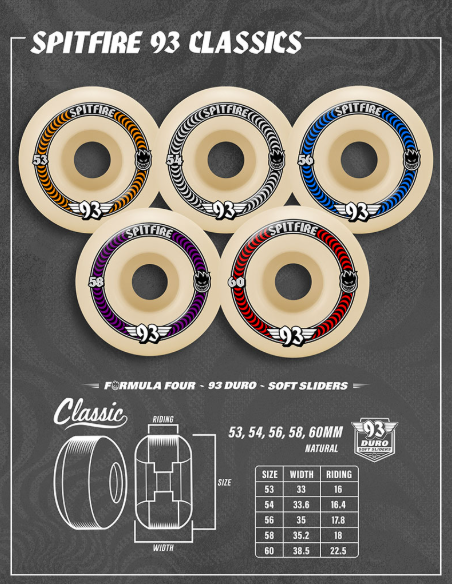 Spitfire F4 93D Classic Wheels - Natural