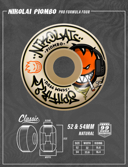 Spitfire F4 99D Nikolai Pro Edition Classic Wheels - Natural