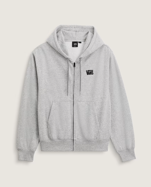 Vans Stretch Logo Zip-Up Hooded Sweater - Cement Heather