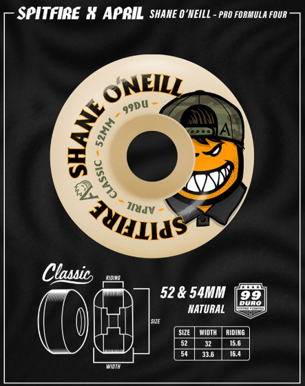 Spitfire F4 99D April Shane Classic Wheels - Natural