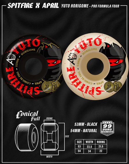 Spitfire F4 99D April Yuto Conical Full Wheels
