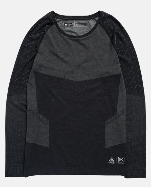 Burton AK Slokar Crewneck Fleece - True Black/Gray Cloud