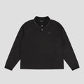 Dime Jacquard L/S Polo Shirt - Black
