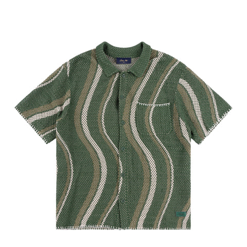 Dime Soleil Button Up Knit Shirt - Green