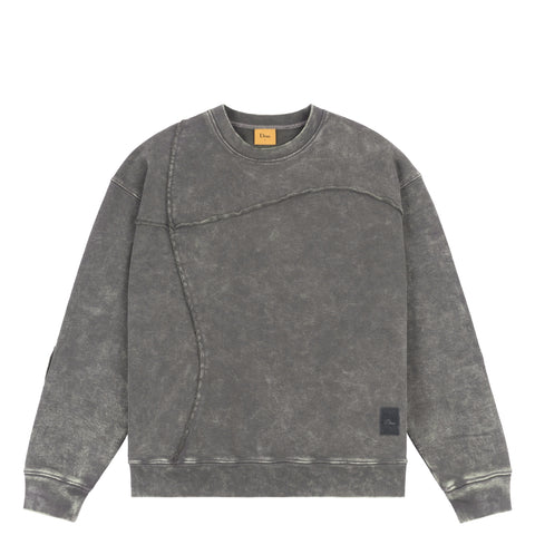 Dime Reverse Stitch Crewneck Sweater - Charcoal Washed