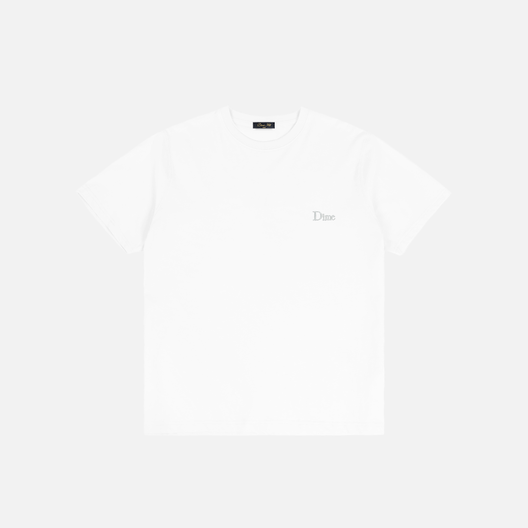 Dime Classic Small Logo T-Shirt - White/Grey