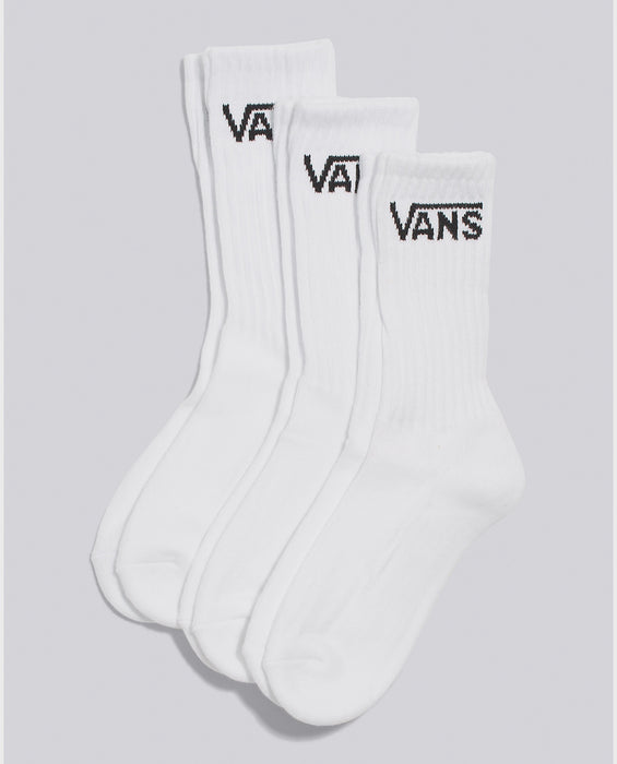 Vans  - Youth - Classic Crew Sock - White 3 pack