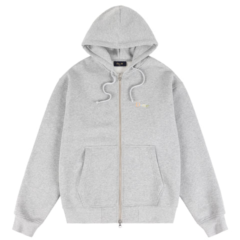 Dime Friends Zip  Hooded Sweater - Heather Grey