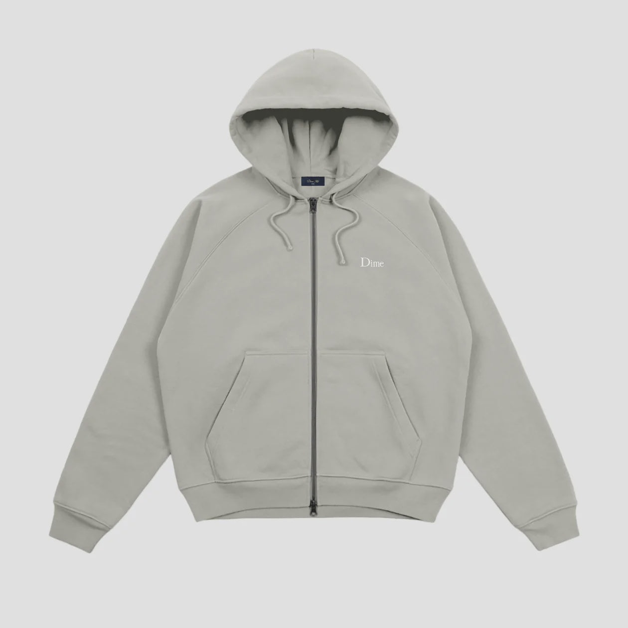Dime Classic Small Logo Zip-Up Hooded Sweater - Iron