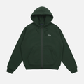 Dime Classic Logo Zip-Up Hooded Sweater - Mountain Green