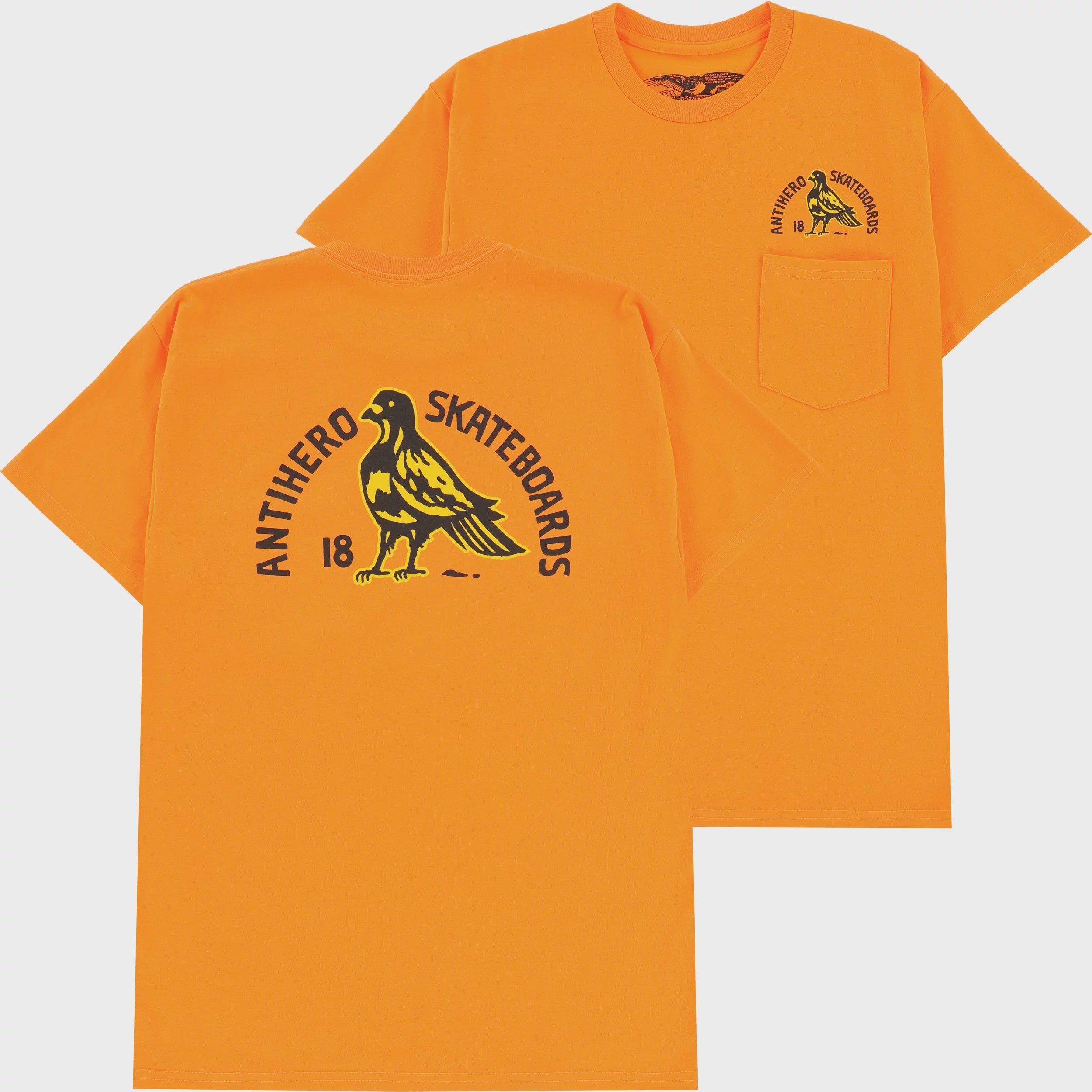 Anti Hero Rock Dove Fill SS Pocket T-Shirt - Safety Orange