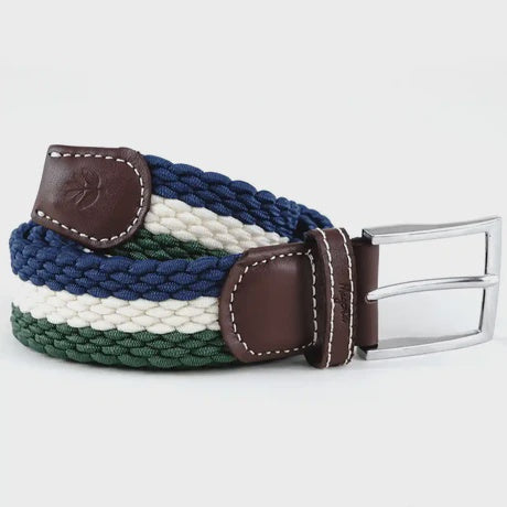 Magenta Tri Braided Belt - Blue