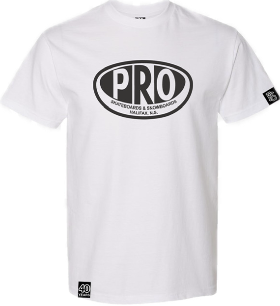 Pro Skates Proval Full Front 40th T-Shirt - White/Black