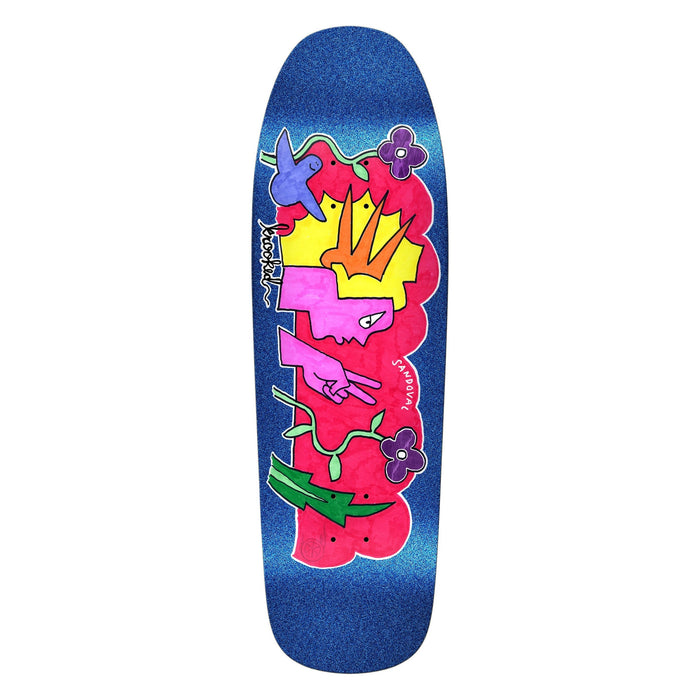 Krooked Sandoval Peace Sign Deck - Blue