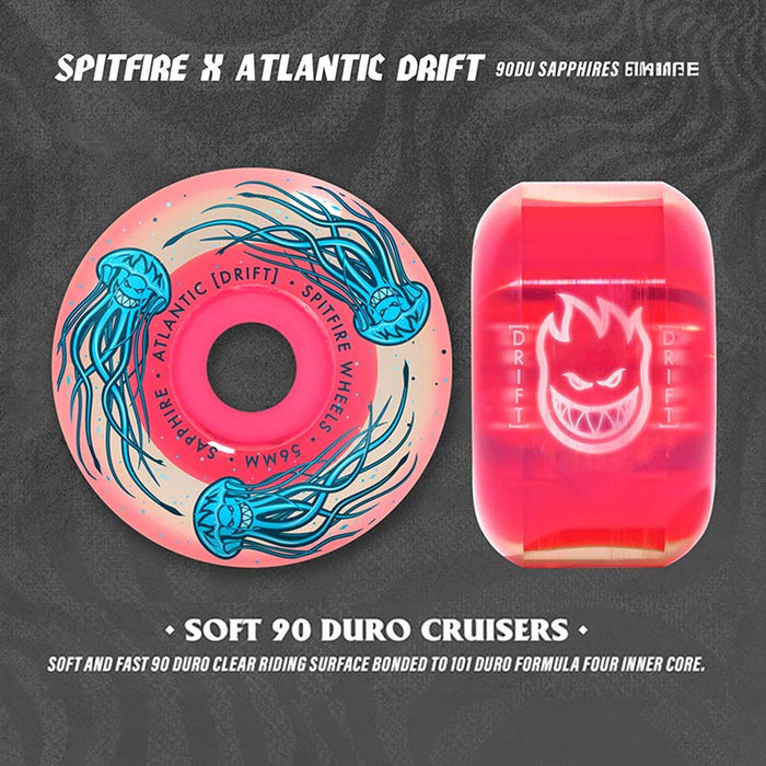 Spitfire x Atlantic Drift Sapphire Radial Wheels - Clear/Pink