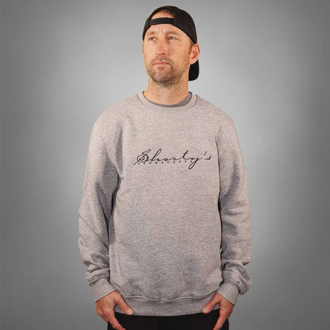 Shorty's Snowboards Script Crewneck Sweater - Grey