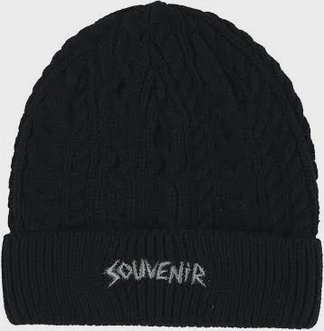 Souvenir Cable Knit Beanie - Black