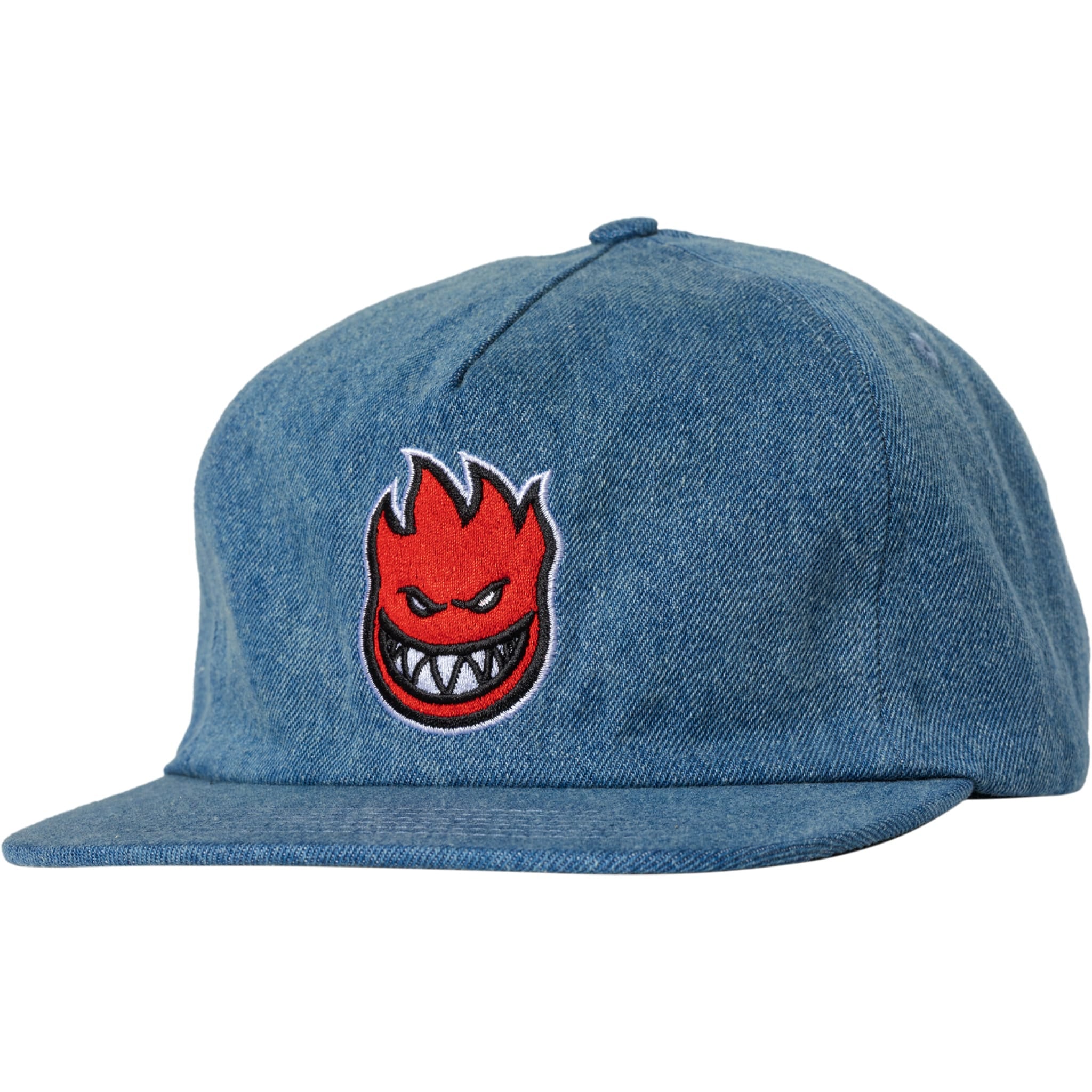 Spitfire Bighead Fill Snapback Cap - Washed Denim/Red
