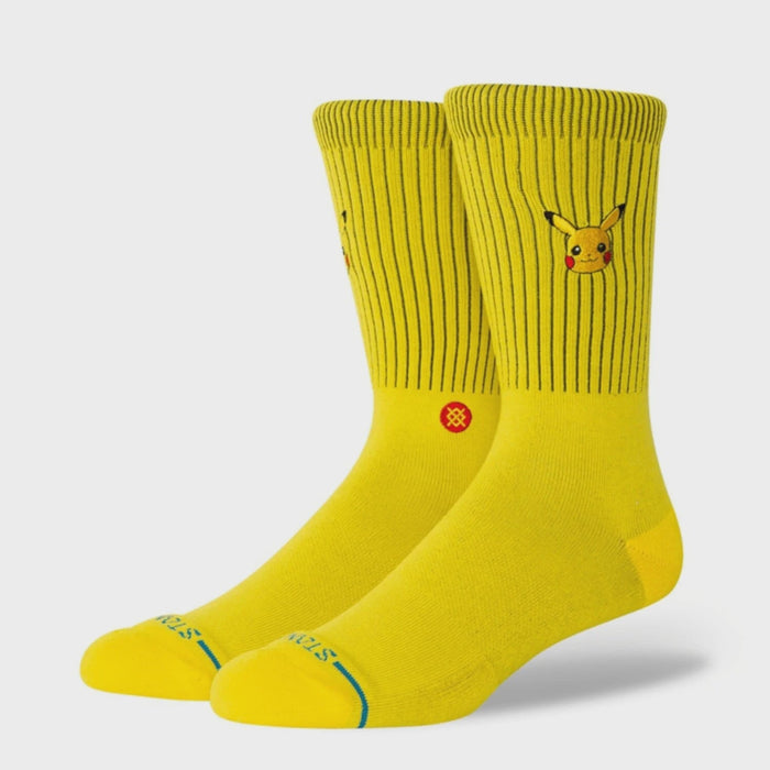 Stance Pikachu Crew Sock - Yellow