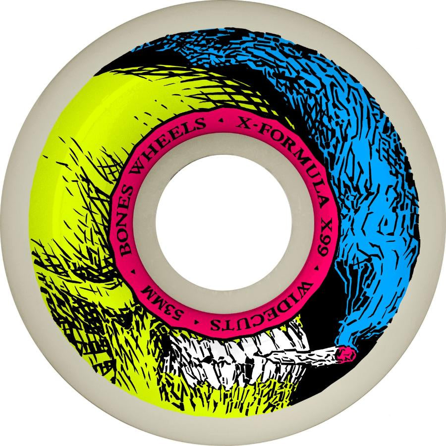 Bones Smokin' Skull V6 Widecut XF 99A Wheels - Natural