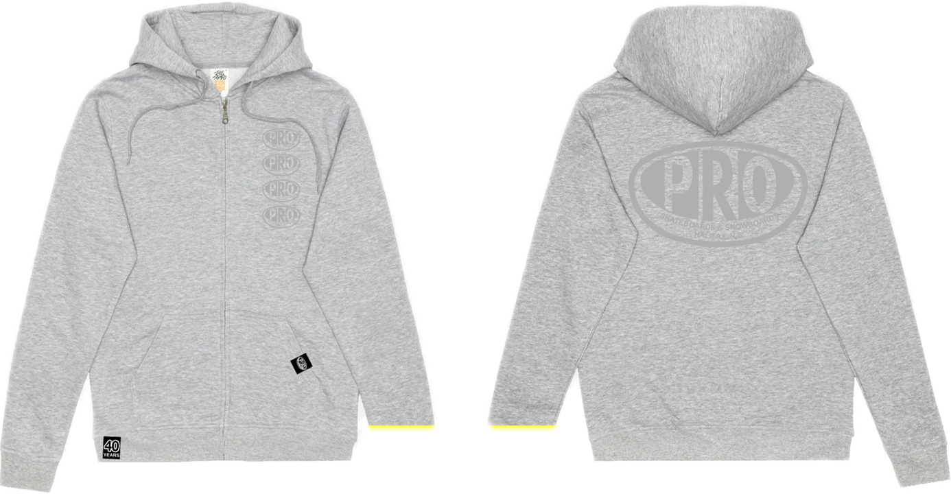 Pro Skates Chest Proval 40th Zip Hooded Sweater - Sport Grey/Cool Grey