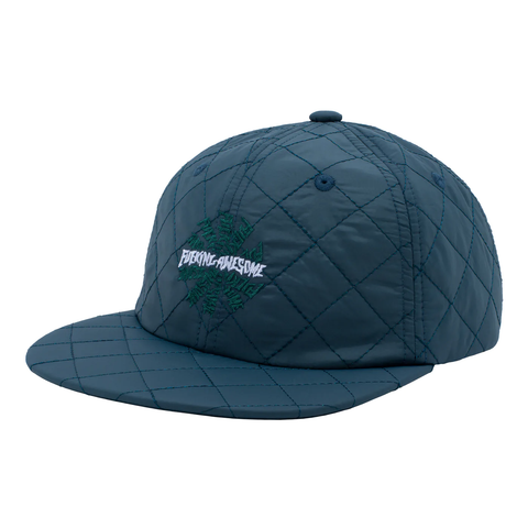Fucking Awesome Quilted Spiral 6 Panel Strapback Cap - Teal