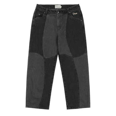 Dime Blocked Relaxed Denim Pants - Black Washed