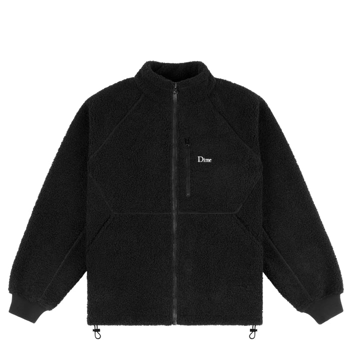 Dime Polar Fleece Sherpa Zip Jacket - Black