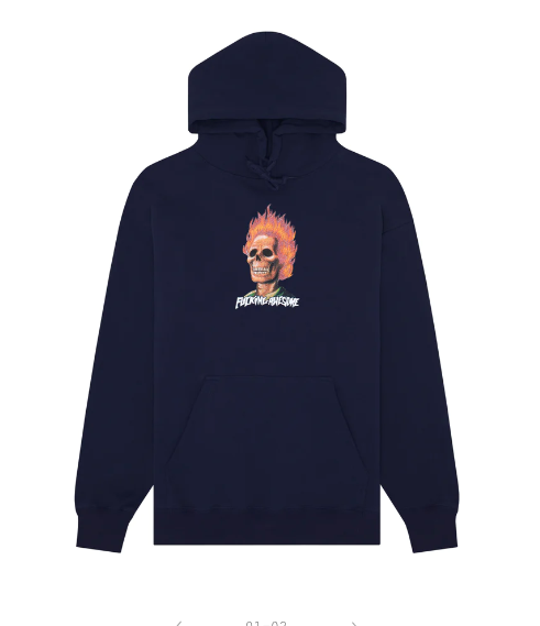 Fucking Awesome Flame Skull Hooded Sweater - Navy