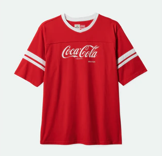 Brixton x Coca-Cola Classic Football T-Shirt - Coke Red