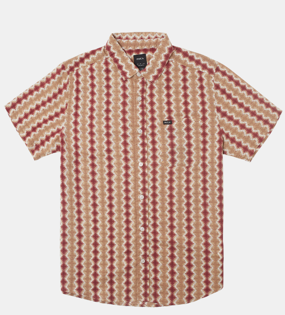 RVCA Shima Gauze Button-Up Shirt - Cinnabar