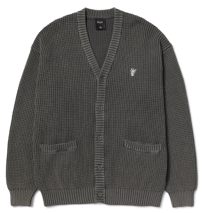 Huf Coolidge Waffle Cardigan Black