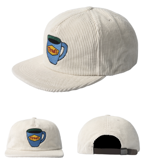 Tired Washed Cord Cap - White