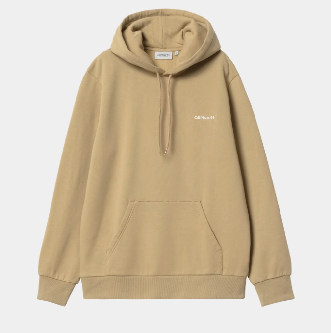 Carhartt WIP Script Embroidery Hooded Sweater - Agate/White