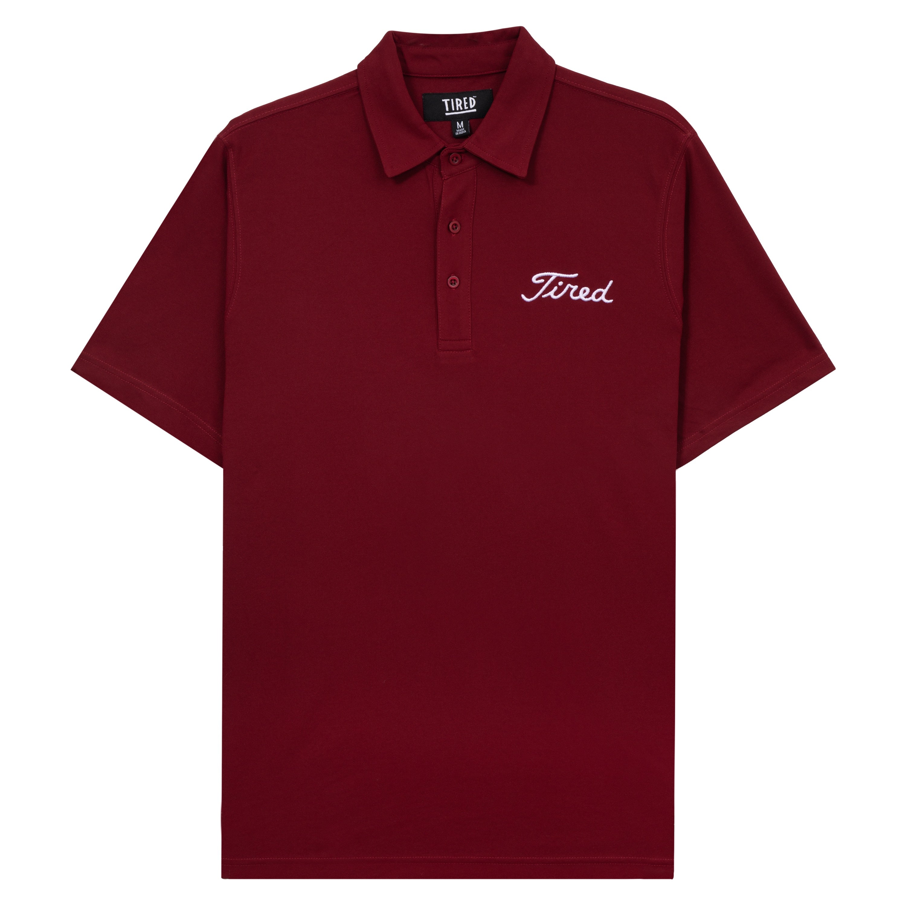 Tired Golf Polo Shirt - Burgundy