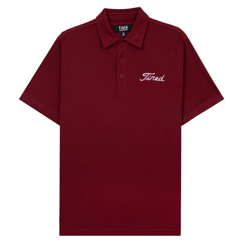 Tired Golf Polo Shirt - Burgundy