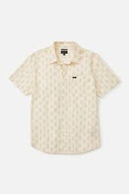 Brixton Charter Crossover S/S Shirt - Beige/Off White